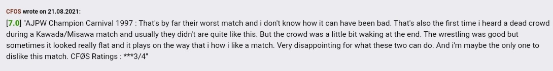 inmateposts's tweet image. another classic ***3/4 bad match