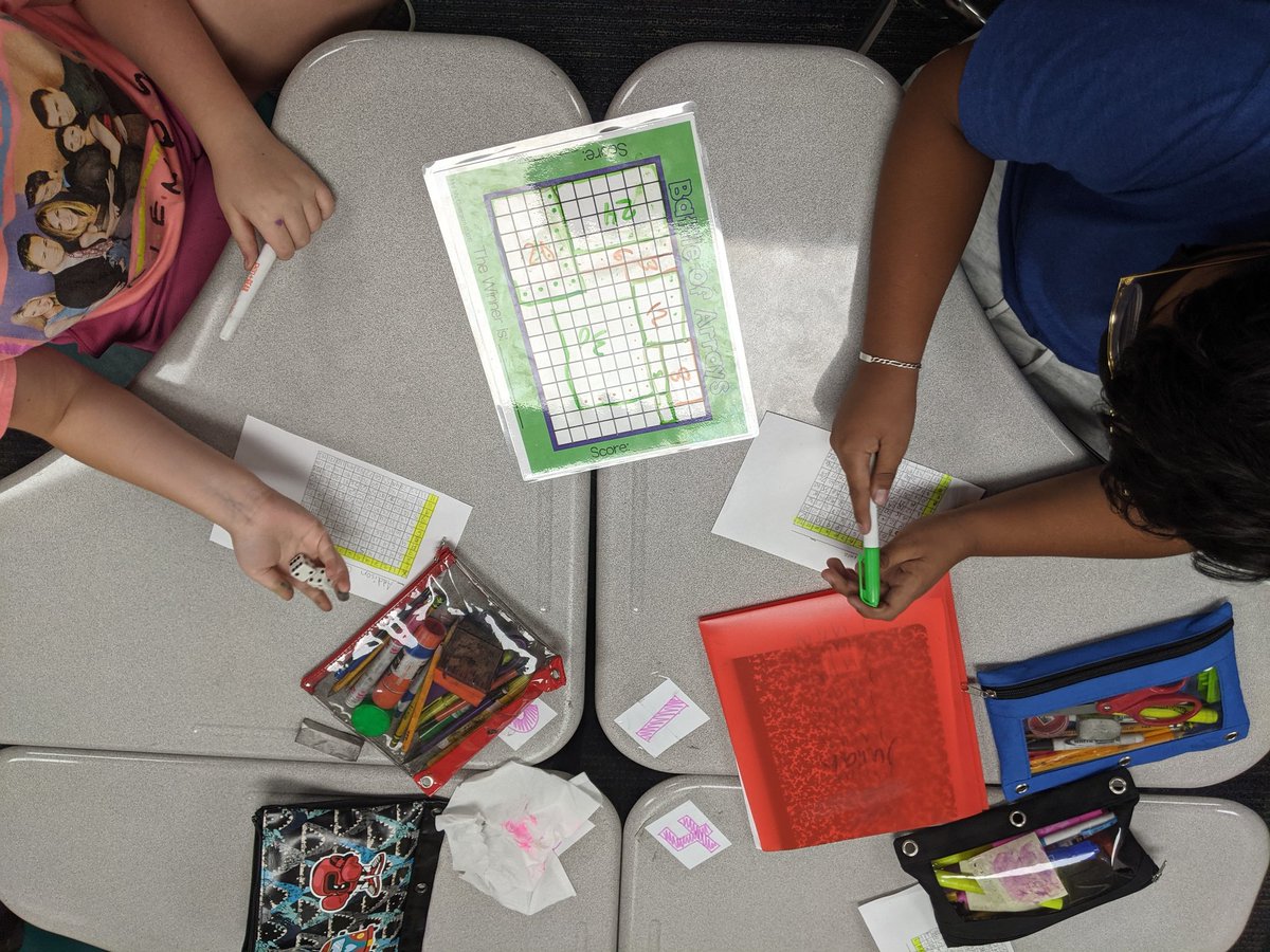 Gphawkins21's tweet photo. We are practicing our fact fluency with the Battle of Arrays! Students are engaged and using awesome vocab! #growinglieders @CFISDLieder #mathisourjam https://t.co/Kr8WMJmVSj