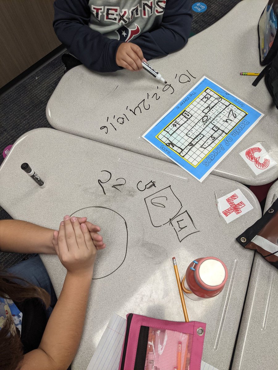 Gphawkins21's tweet photo. We are practicing our fact fluency with the Battle of Arrays! Students are engaged and using awesome vocab! #growinglieders @CFISDLieder #mathisourjam https://t.co/Kr8WMJmVSj