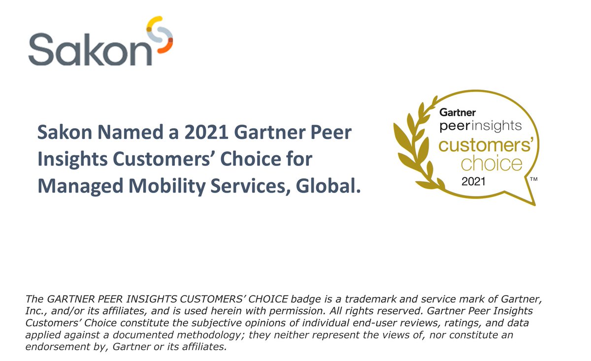 We are thrilled to be named a Customers’ Choice for Managed Mobility Services, Global in the September 2021 Gartner Peer Insights ‘Voice of the Customer’: Managed Mobility Services, Global. Read more: lnkd.in/ezZEfASA #mobiledevices #gartnerpeerinsights #voiceofthecustomer