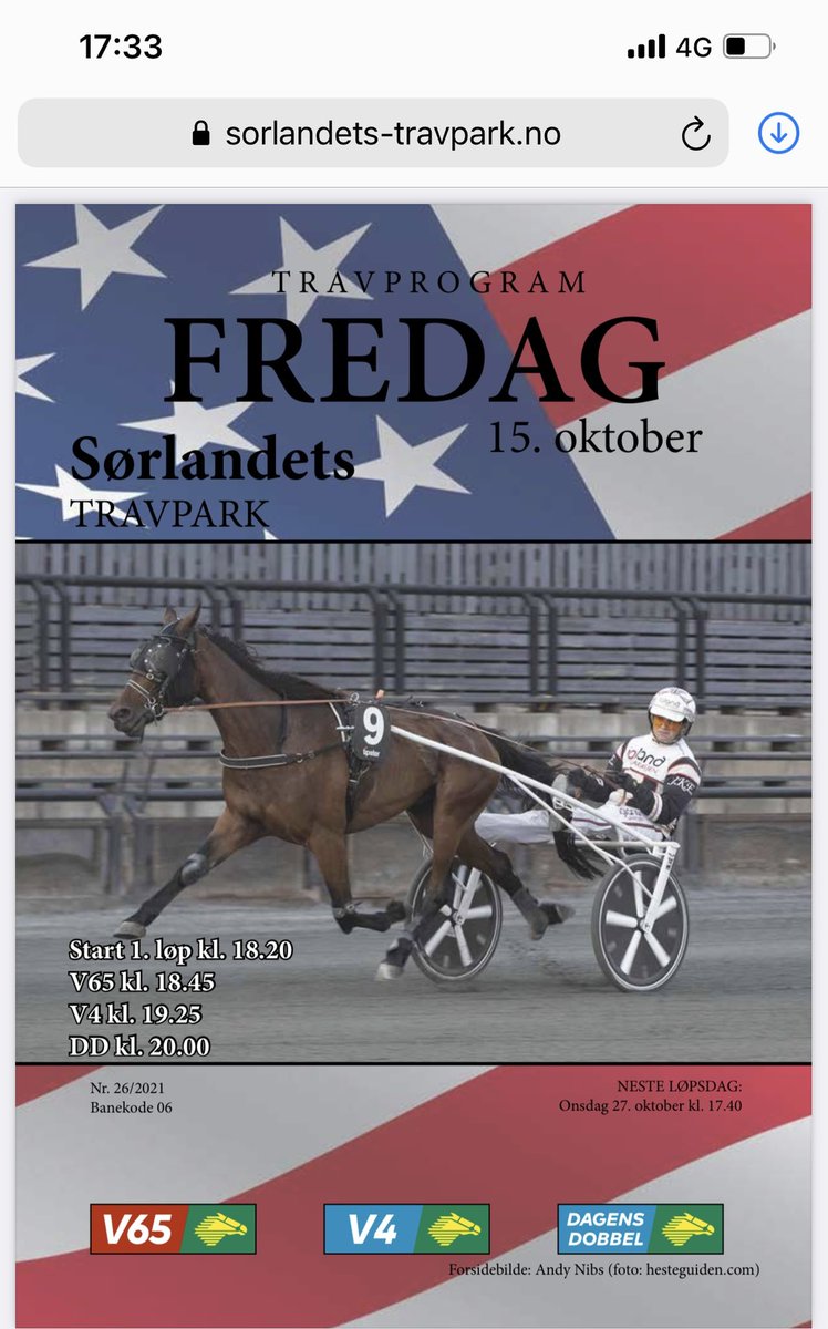 STravpark's tweet photo. Når det er amerikansk aften må også baneprogrammet være i de amerikanske fargene 🇺🇸🐴👍 
Det vil bli aftertrav med musikk etter løpene i morgen, og vi gleder oss til å ta dere imot.👏
Bordreservasjon 👉📧 post@stallsidencafe.no https://t.co/dq40n77fZ4