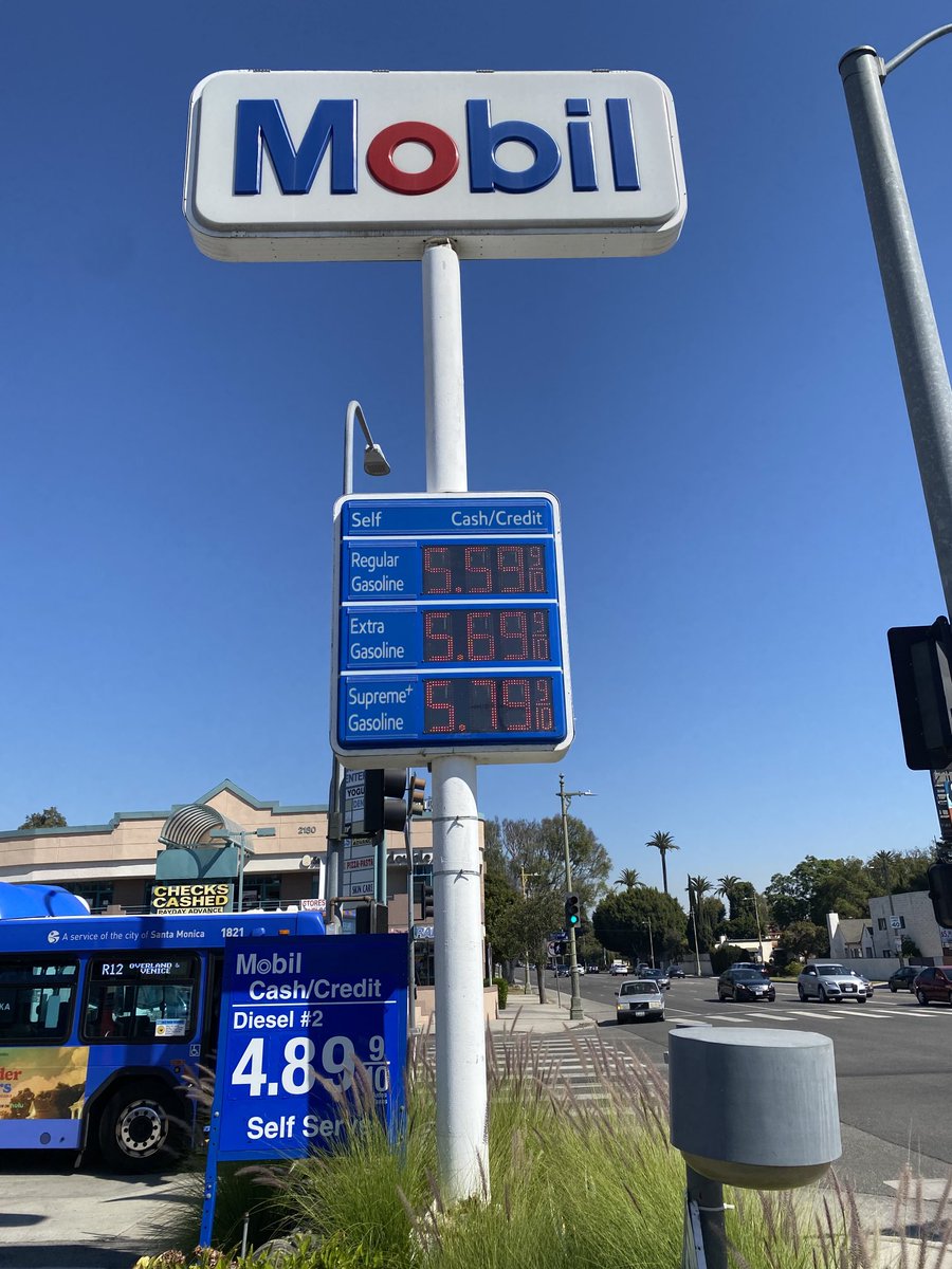 Historical high gas prices . Thank you Joe Biden and Gavin Newsom.