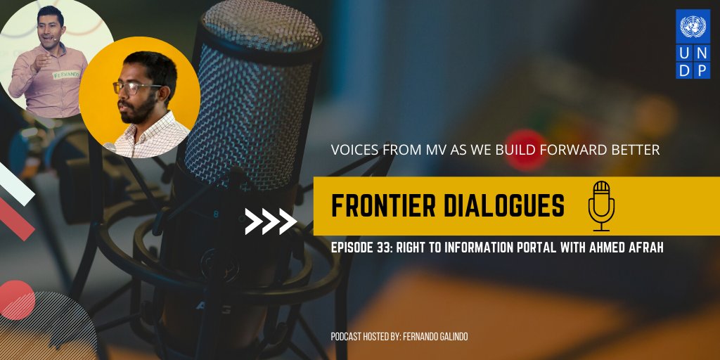 This week on #FrontierDialogues🎙️ our host <a href="/F_Galindo_R/">Fernando</a> talks to Ahmed Afrah, from Right To Information (RTI) Portal about the importance of promoting and encouraging citizens' participation in the public arena through access to information in the 🇲🇻.

🎧: bit.ly/3mX7QL9