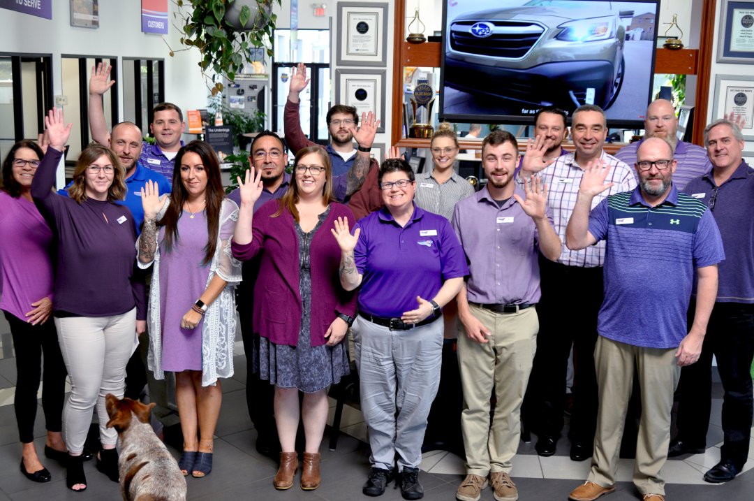 Patriot Subaru associates were in purple today to show their support for October's Domestic Violence Awareness Month, supporting the Hope and Justice Project !