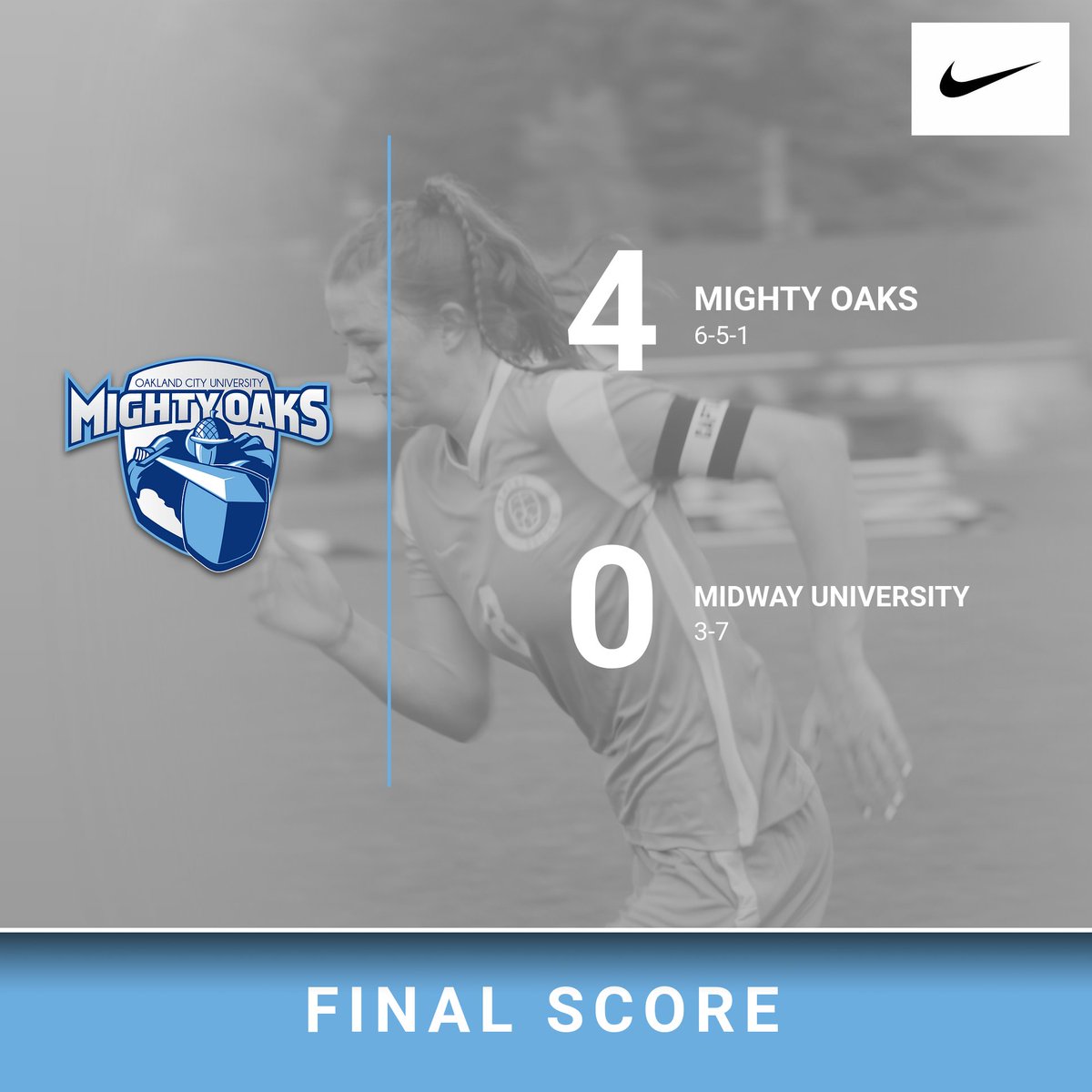Oaks take the WIN against Midway University on senior day 4-0.
Next match 10/18/21 @ 1:00pm