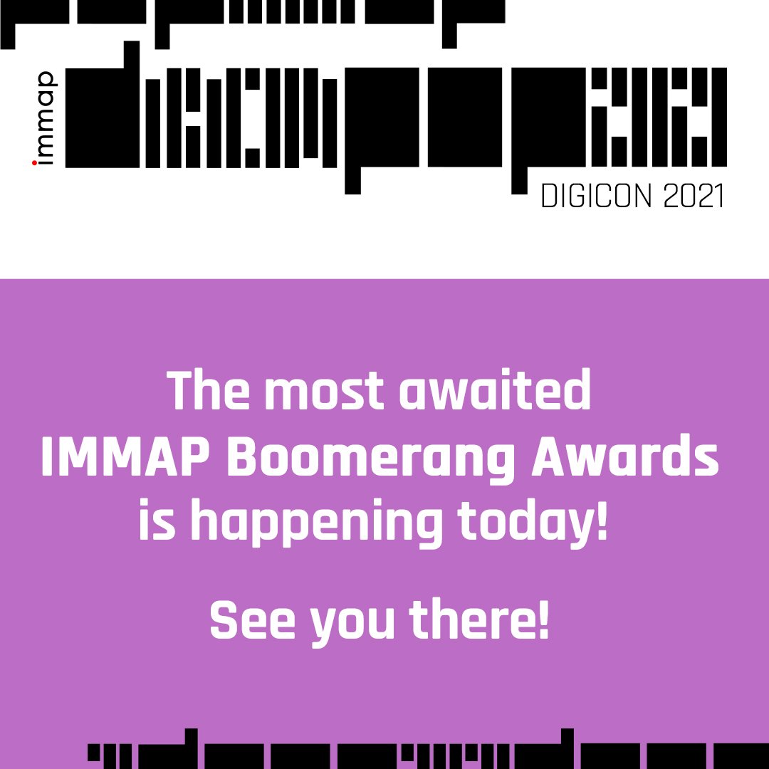 The IMMAP Boomerang Awards is happening at 4:00pm today and we’re definitely excited! Join us this afternoon as we unmute and cheer to our heart’s content. We hope to see you there!