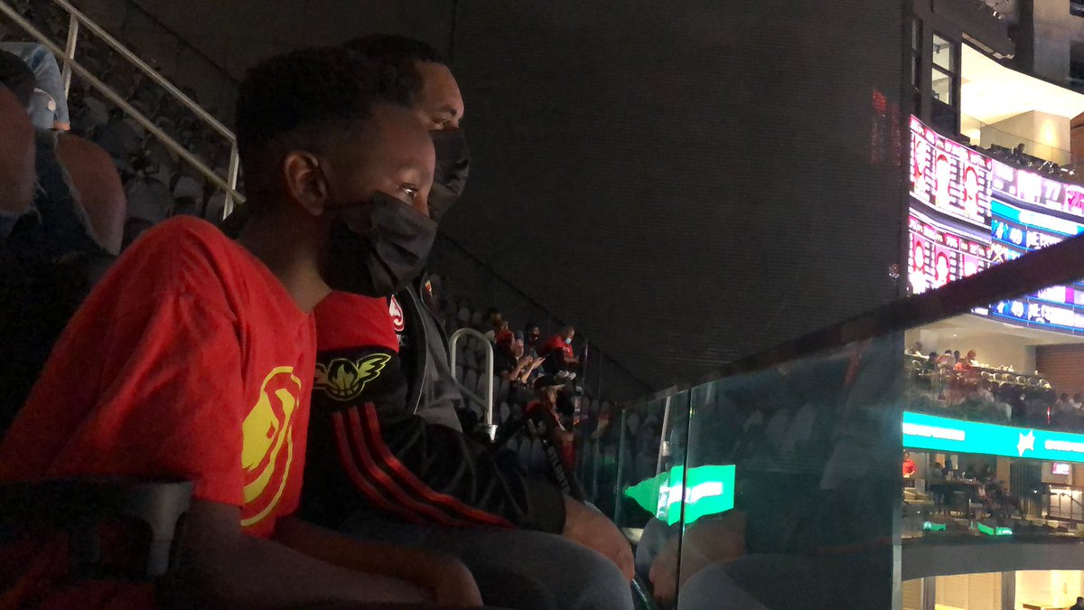 KoddiDunn's tweet photo. Mask up! LETS GO HAWKS!! @ATLHawks #True2Atl https://t.co/IQTT3VCpDN