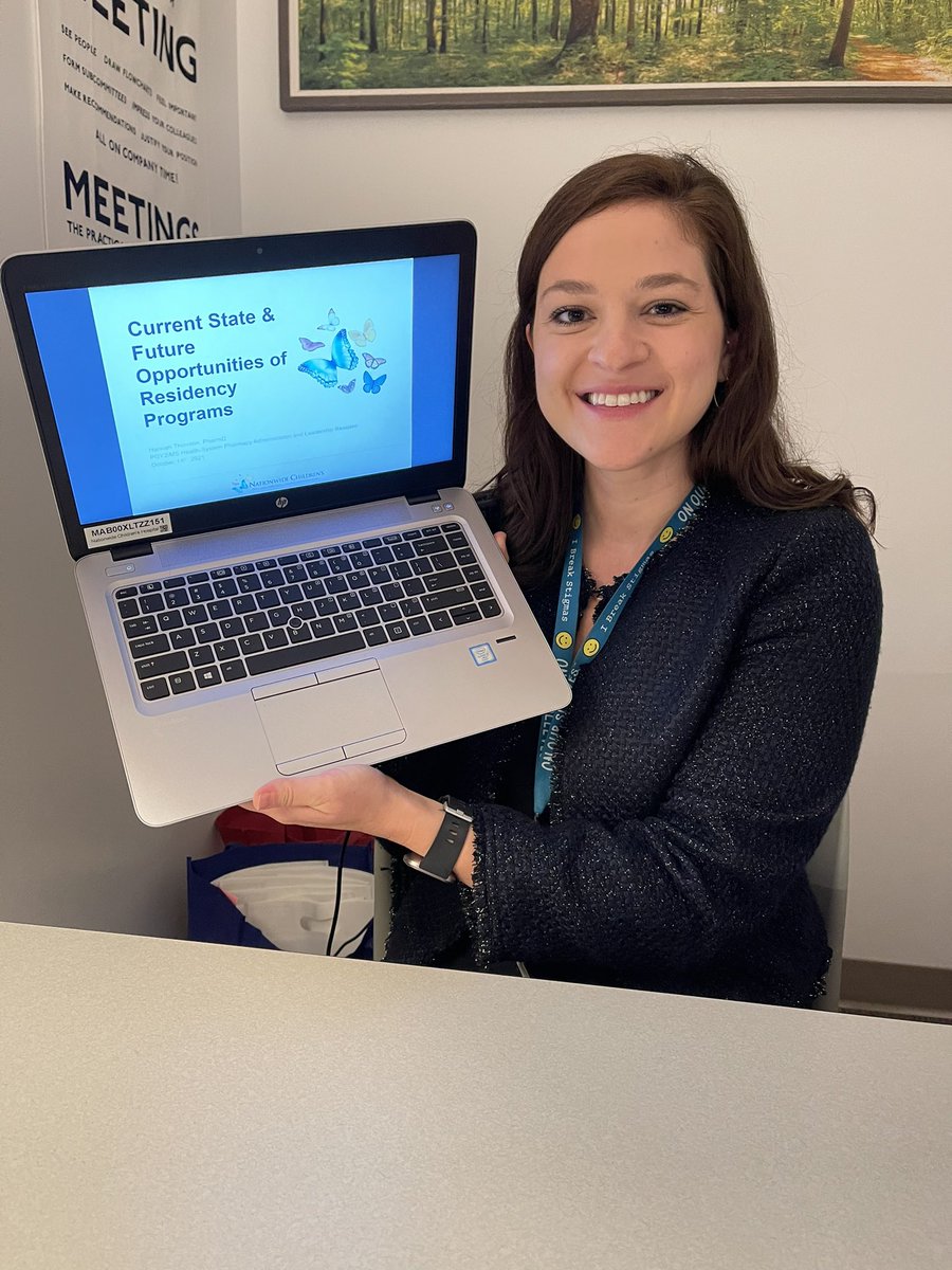HannahTPharmD's tweet photo. So grateful to the Children’s Hospital Association Pharmacy Directors Forum for letting me present today on the future of residency programs! Special thanks to @mmsapko for being the best slide reviewer out there. #TwitteRx #pediatrics #womeninleadership https://t.co/DqrMgACDsn