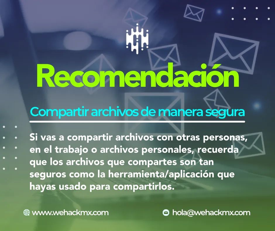 linxacksecurity's tweet photo. Utiliza herramientas que permitan cifrar los archivos y el medio por el cual son enviados. De esta manera te aseguras que esos archivos no puedan ser vistos por personas no autorizadas para hacerlo.😉

#wehackmx #CyberSecurity #CybersecurityAwarenessMonth https://t.co/BhrNCqW8oA