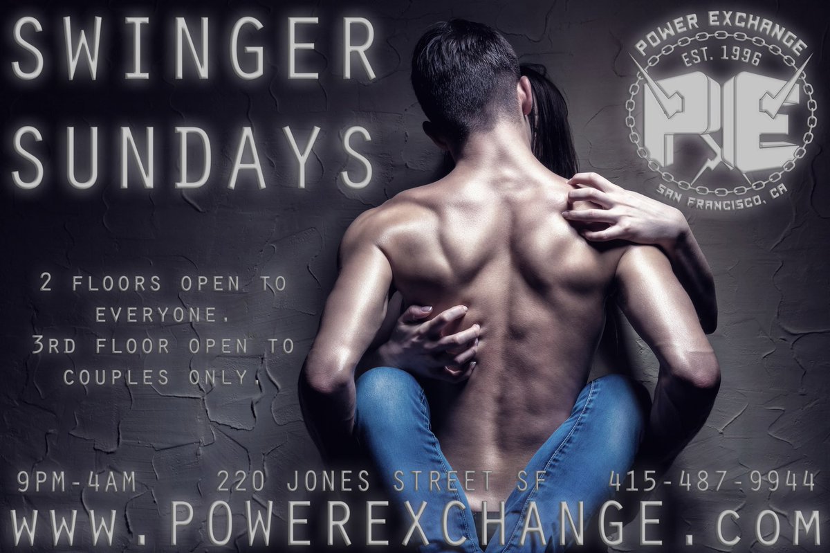 PowerExchange's tweet photo. Swinger Sunday will close out this weekend with a bang! 2 floors open to everyone, and 3rd floor is open to couples only, from 9PM to 4AM. What better way to start your week off, than a sexy night at #PowerExchange with your partner! π #dresstoimpress #swingersunday https://t.co/iUQZvrUInb