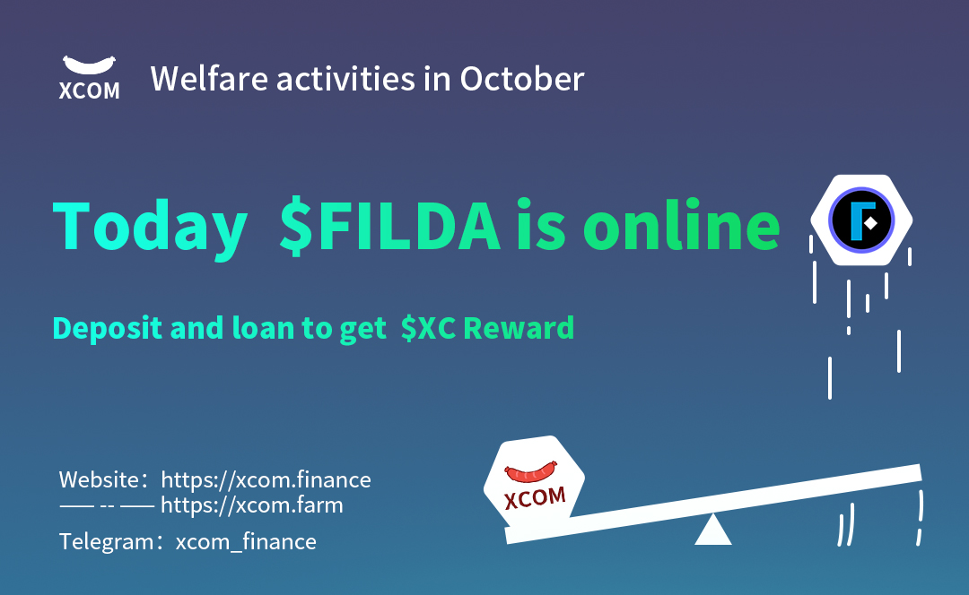🥳🥳🥳BOOOOM!  

 Today, at 10 ：00 A.M Beijing Time , 
$FILDA IS ONLINE.

Deposit and loan to get $XC reward!
👏👏👏Come on !  
<a href="/FilDAFinance/">FilDA</a> 
<a href="/HECO_Chain/">HECO Chain</a> 
@HECO_News 
Give me a like❤️ let me know  you