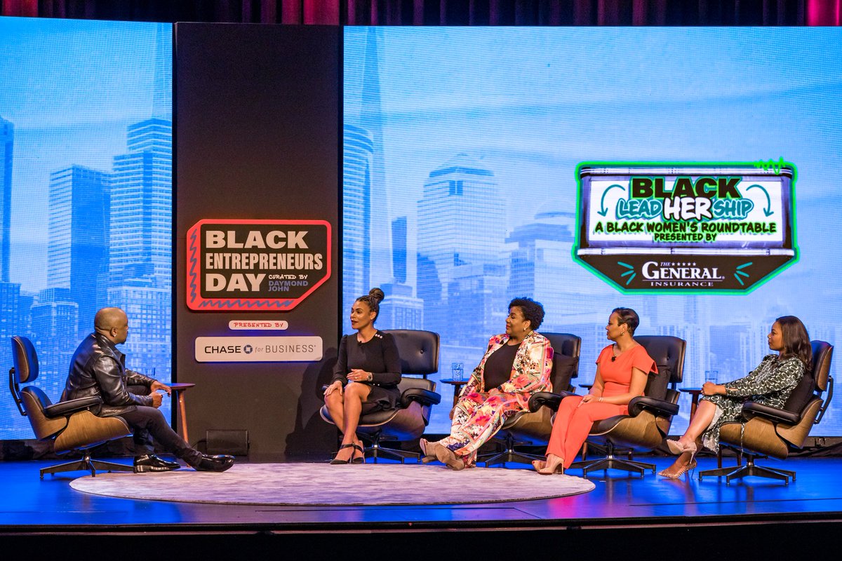 BlackEntrepDay's tweet photo. .@thesharkdaymond sat down with four incredible women in a special Black LeadHERship Roundtable conversation presented by @thegeneralauto . It's inpsiring to hear the stories of strong, confident women in the industry.
Hit the link for more 👉🏾 https://t.co/ZY7fqigRxb https://t.co/I9i6dS352y