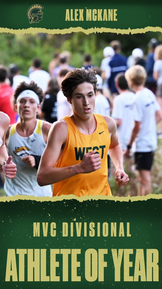 Congrats to <a href="/iowacitywestxc/">iowa city west mens xc</a> Alex McKane! Guy is on a tear:  MVC Supermeet champion, Divisional Meet champion, Athlete of the Year!  
Also...personal best for Alex - he got within 10 meters of me on the lead cart, forced me to floor it!