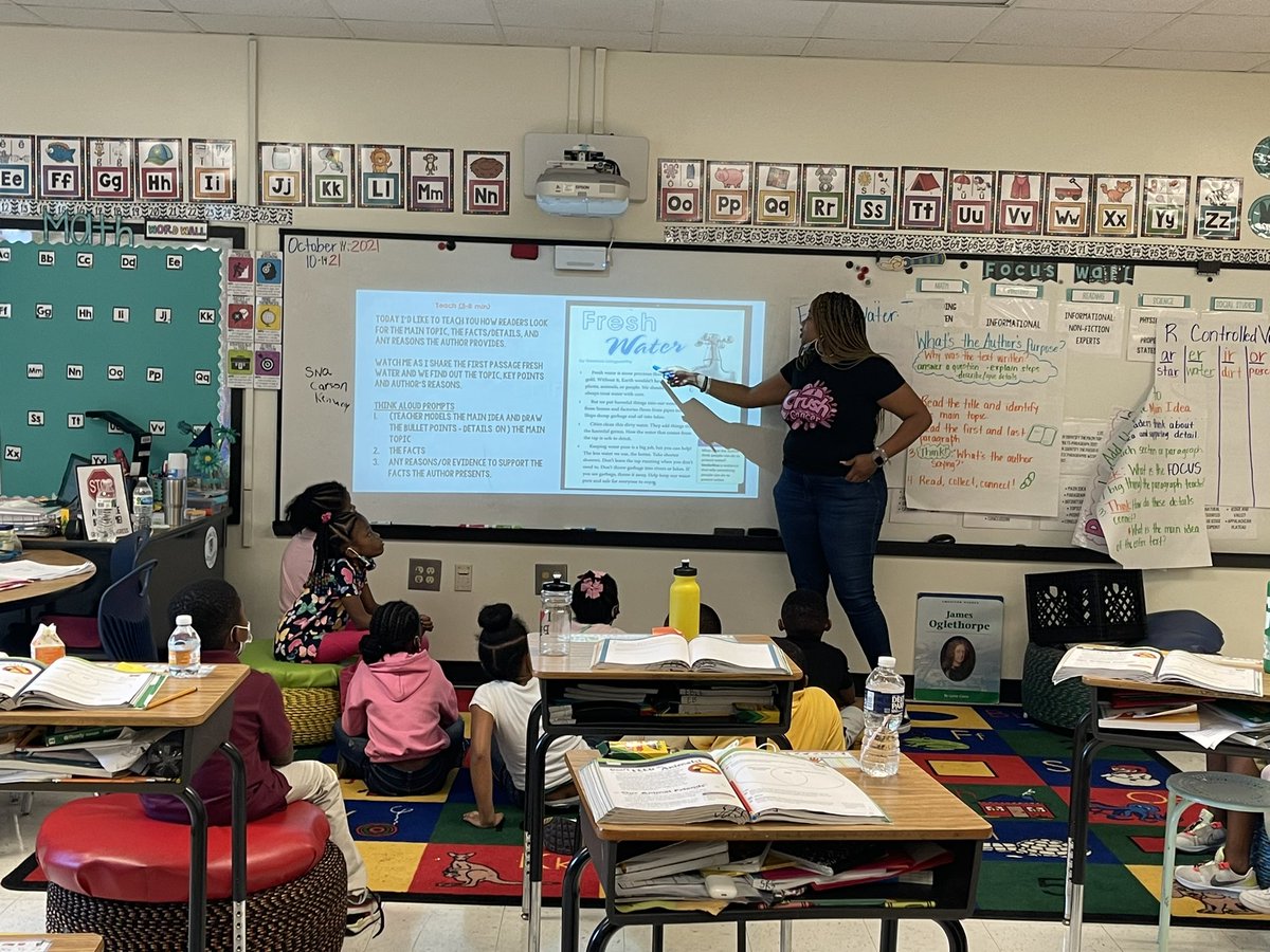amybytheton's tweet image. 2nd grade was on 🔥 today during the reading block! Proud of my team for setting &amp;amp; meeting their instructional goals! Students were connected &amp;amp; able to cite evidence to support their answers! Great work 🐯! #Tier1Instruction #STESstrong @NPorter17 @aplatimore @EC_Tyson