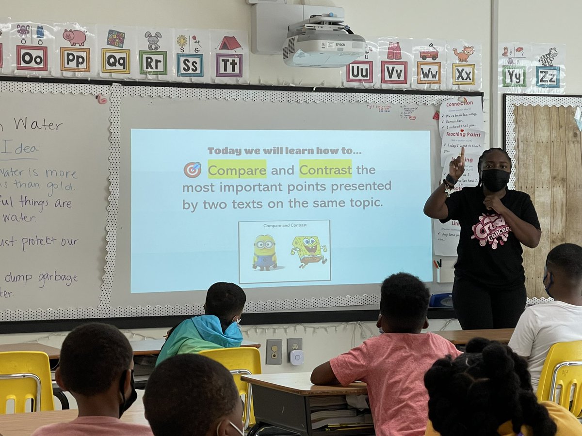 amybytheton's tweet image. 2nd grade was on 🔥 today during the reading block! Proud of my team for setting &amp;amp; meeting their instructional goals! Students were connected &amp;amp; able to cite evidence to support their answers! Great work 🐯! #Tier1Instruction #STESstrong @NPorter17 @aplatimore @EC_Tyson
