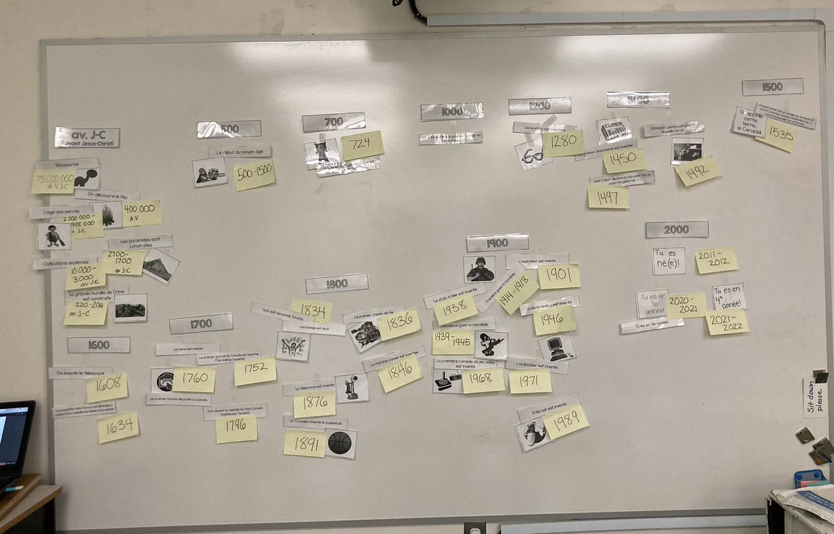 daphne_capaldi's tweet photo. My class had so much fun putting this together and guessing where everything goes! This is for our grade 3/4 social studies unit on upper Canada (1800s) and early civilizations. We did a lesson explaining B.C and A.D #teacher #earlycivilizations @CorpusOCSB @OttCatholicSB https://t.co/GQGniP97zP