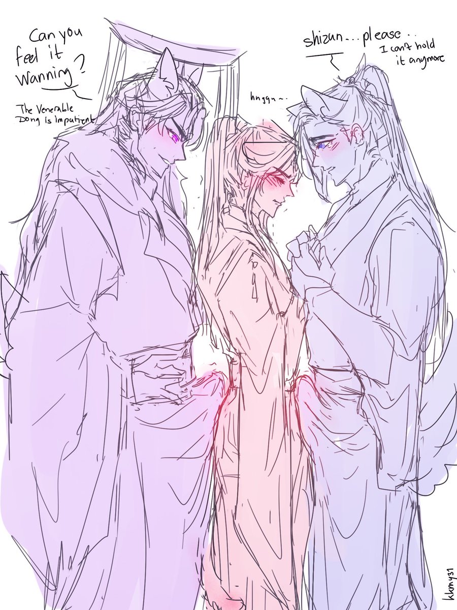 kkmy31's tweet photo. //cw nsfw #ranwan 3P
Please~ Shizun~ 🌚

Lazy sketch inspired by an amazing genshin fanart from @/ThiccWithaQ https://t.co/rOx2u3ipOS