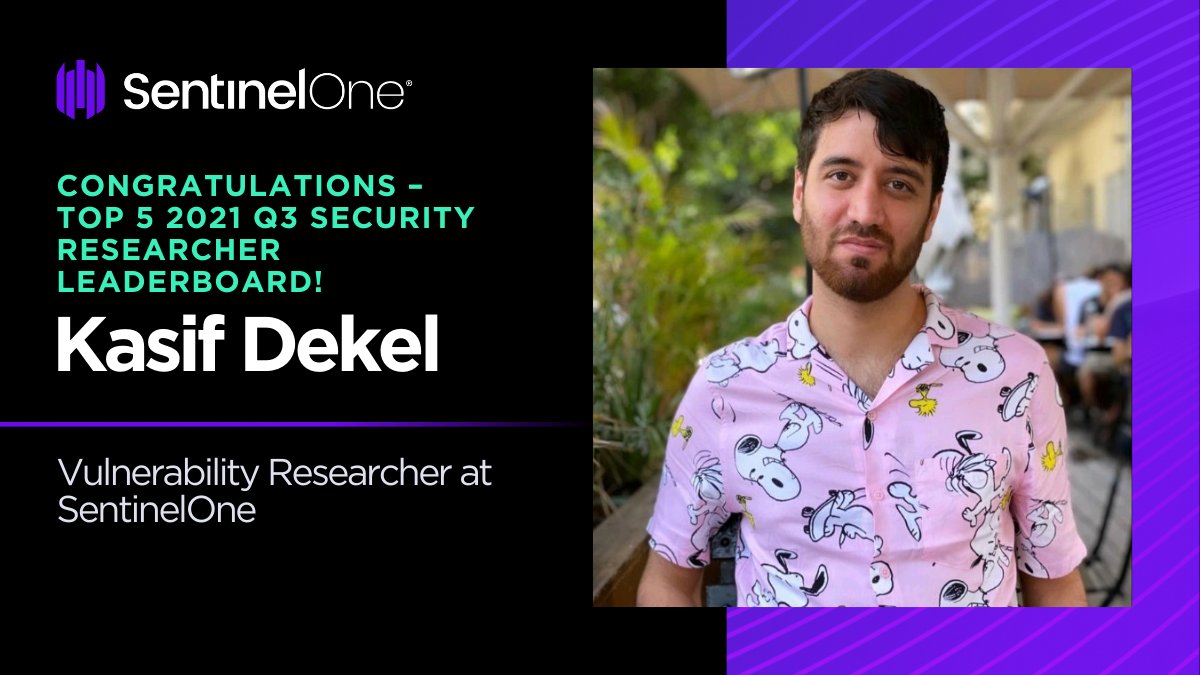 🏅 Congratulations to our very own Kasif Dekel (<a href="/kasifdekel/">Kasif Dekel</a>)  – Top 5 on the 2021 Q3 Microsoft Security Researcher Leaderboard!