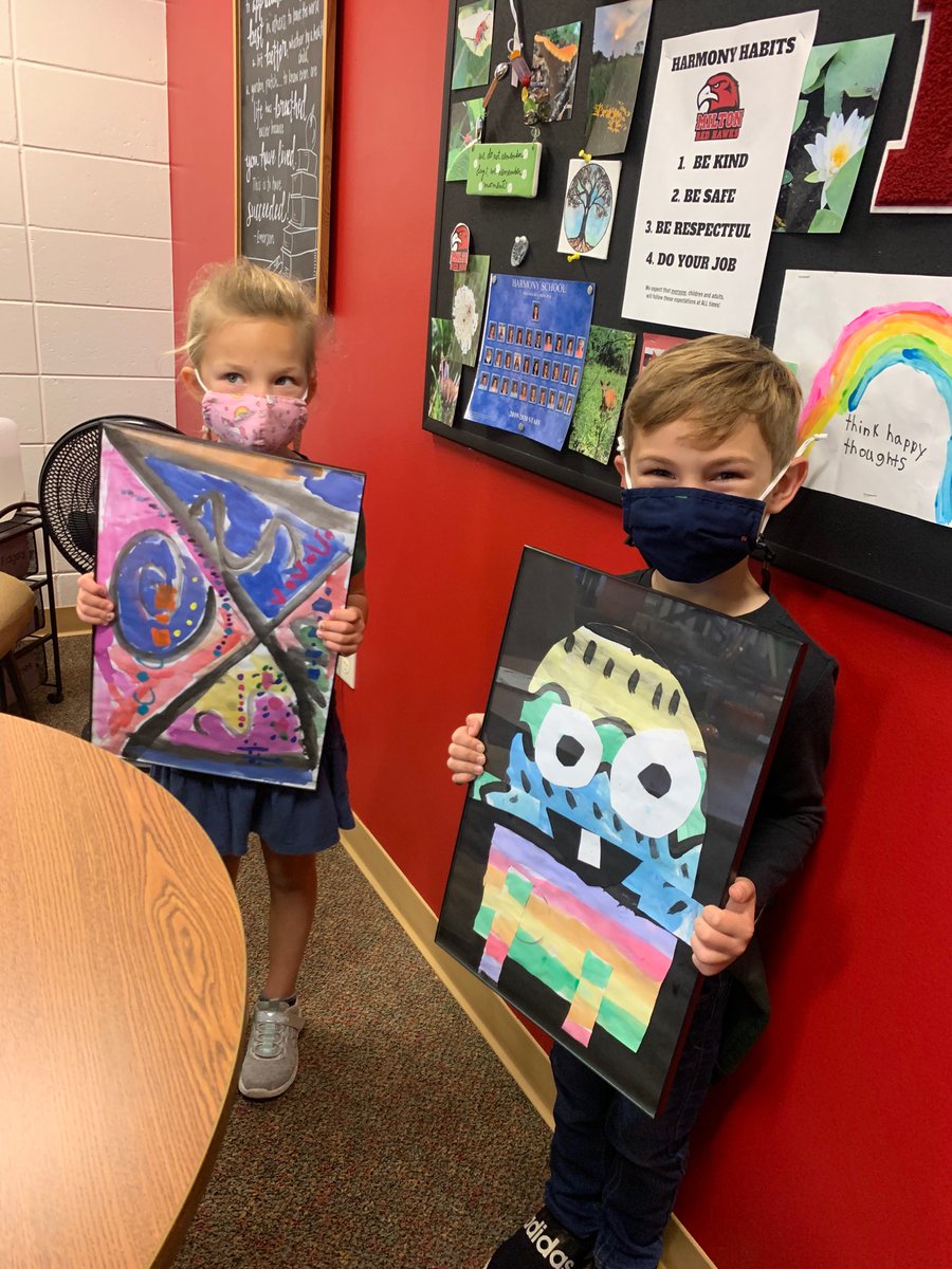 Congratulations to our two Artists of the Month, Bentley and Caroline! Their art is hanging in Mrs. Stuckey’s office. They did a superb job!! #MiltonPride