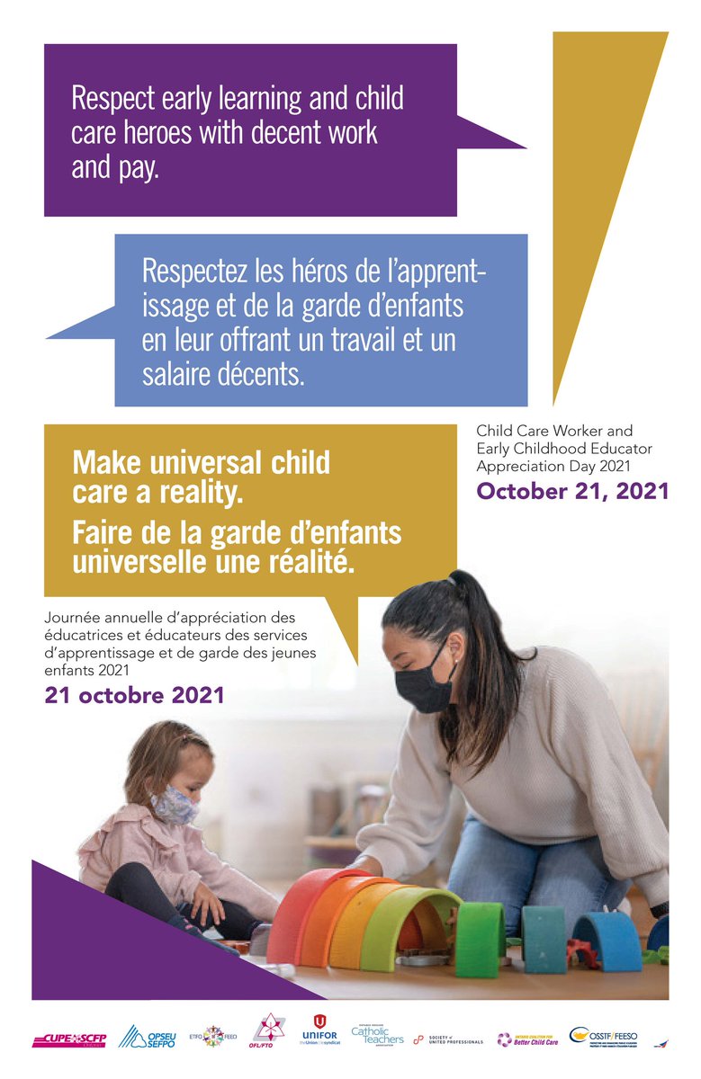 ChildCareON's tweet photo. It's one week until Child Care Worker and Early Childhood Educator Appreciation Day! Thursday October 21st we will be celebrating early learning and child care heroes for the vital work they do in our communities. #ECEpower #ChildCareheroes #CCWAD https://t.co/alCZmWlvr2