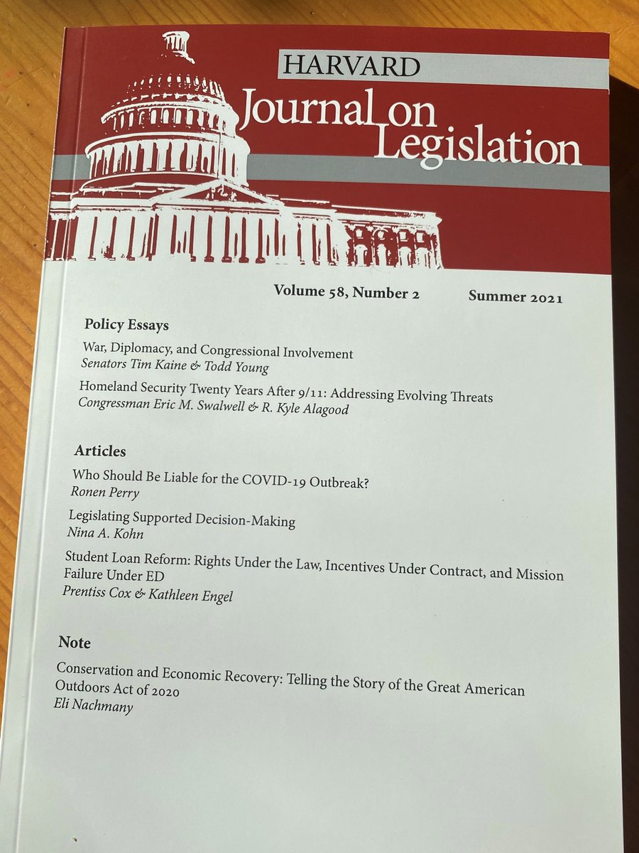 NinaKohn's tweet photo. So this arrived in today's mail. Not sure which made me happier: finally seeing my @HarvardJOL article on supported decision-making in print, or finding out that it has such good company. W/ @KathleenCEngel @timkaine @SenToddYoung @RepSwalwell #supporteddecisions #guardianship https://t.co/5oo9yJifes