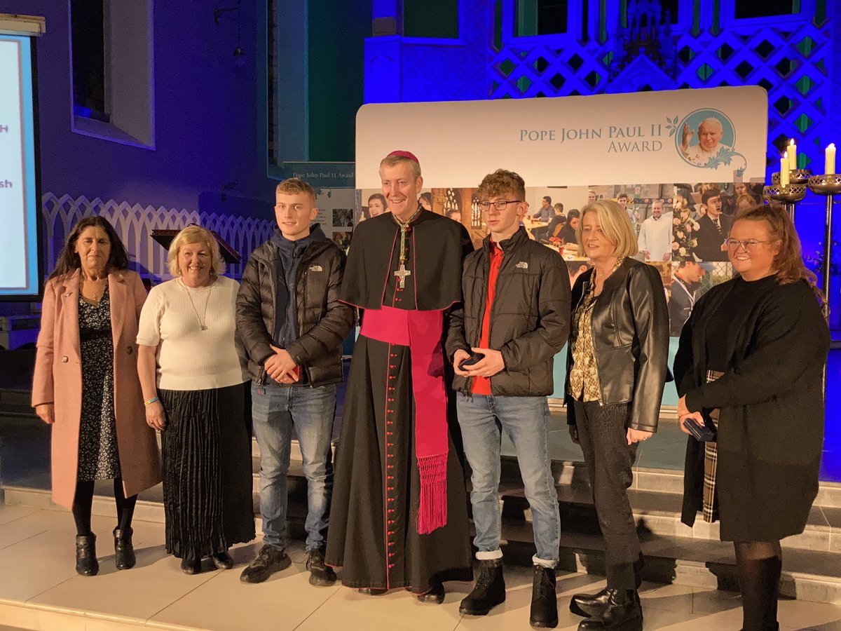 trichoneill's tweet photo. @naasparish congratulations to our three young people who received Papal Cross Awards from Bishop Denis at last night’s Pope John Paul II Awards ceremony in Carlow Cathedral. We are looking forward to presenting 18 more at the weekend! https://t.co/tyjbxqNz9R