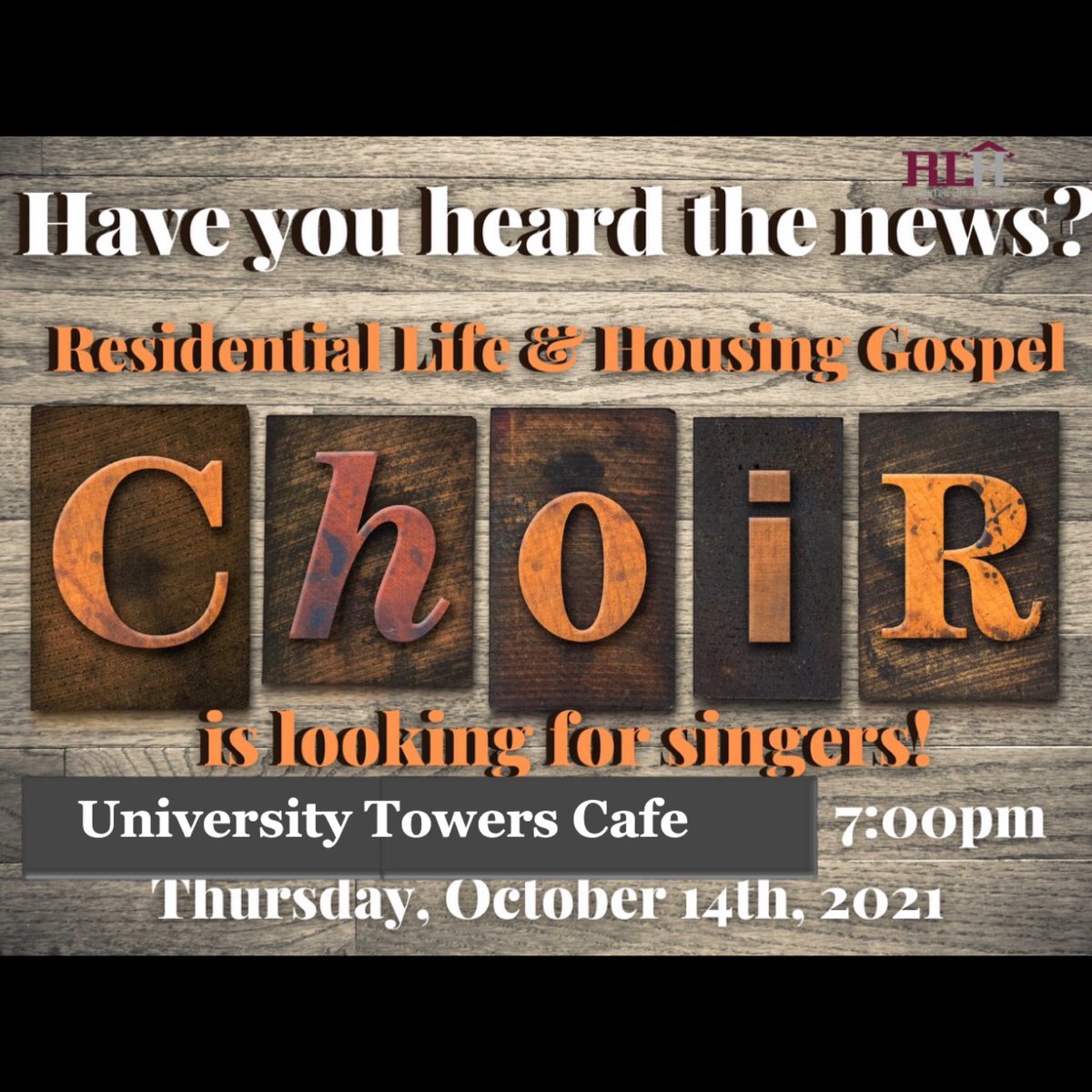 GtvZoria's tweet photo. Texas Southern University’s Residential Life &amp; Housing Is trying to put together a gospel choir for the university and the location for tonight’s event in University Towers Cafe! https://t.co/NqAB75m1CU