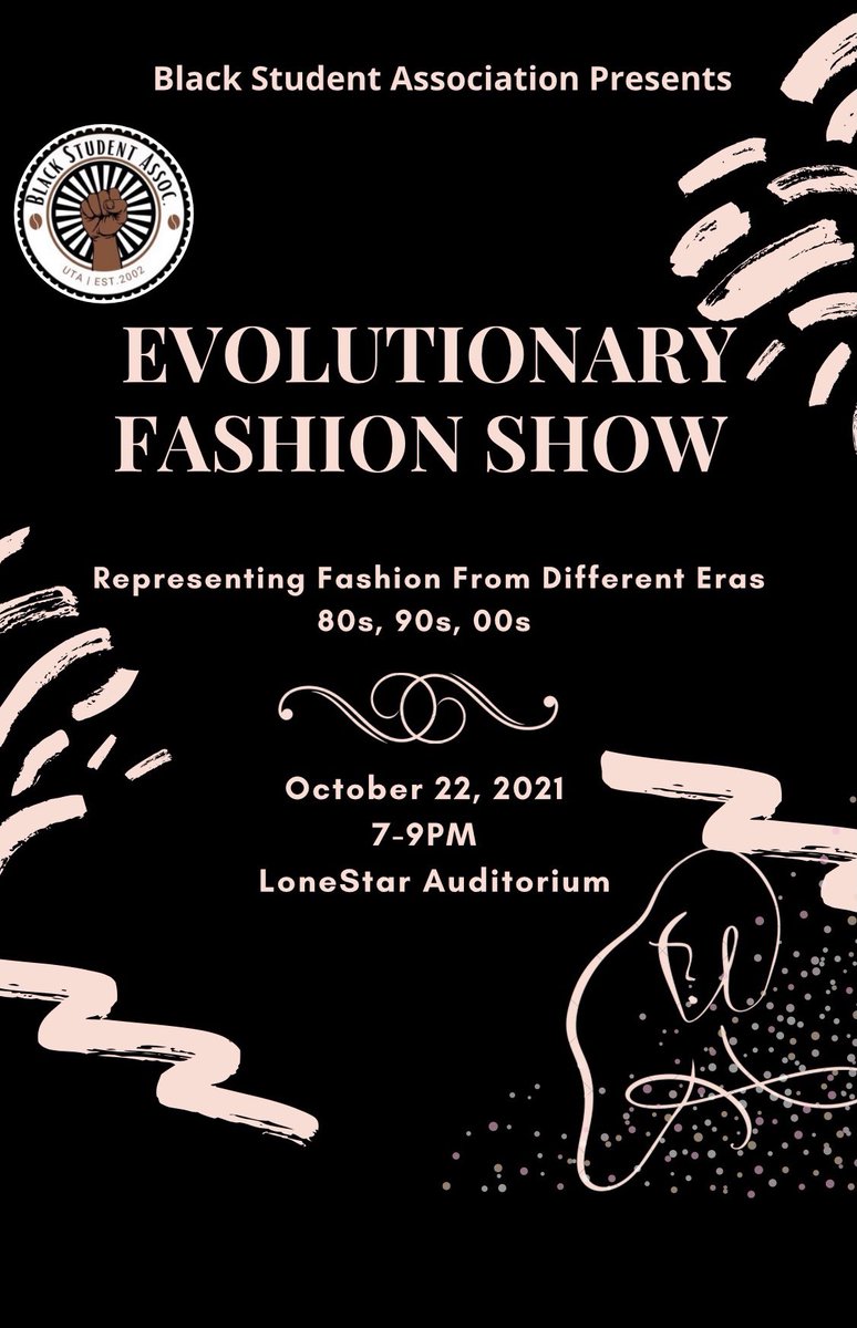 Hey Family!! Our BSA Fashion Show is next Friday!
We want to see EVERYONE dressed up in their favorite decades, so show up in your best fit !! 
Pre-sales of $3 will be for sale from now until the 21st and $5 at the door! (Payment Info below in the thread)
See y’all there!!🤩🤎