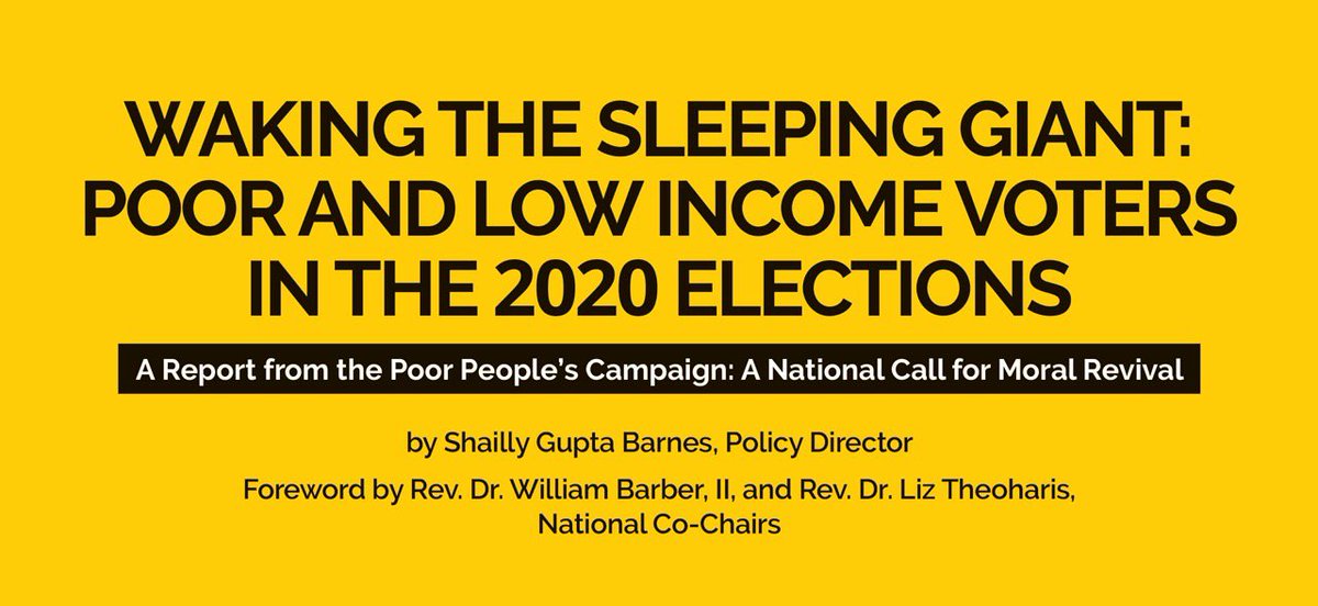 🚨Media Alert🚨 Join the #PoorPeoplesCampaign on Fri., 10/15 at 11am ET for an online national press conference to announce our groundbreaking new report: “Waking the Sleeping Giant: Low-Income Voters and the 2020 Elections.” Press RSVP:  docs.google.com/forms/d/e/1FAI…