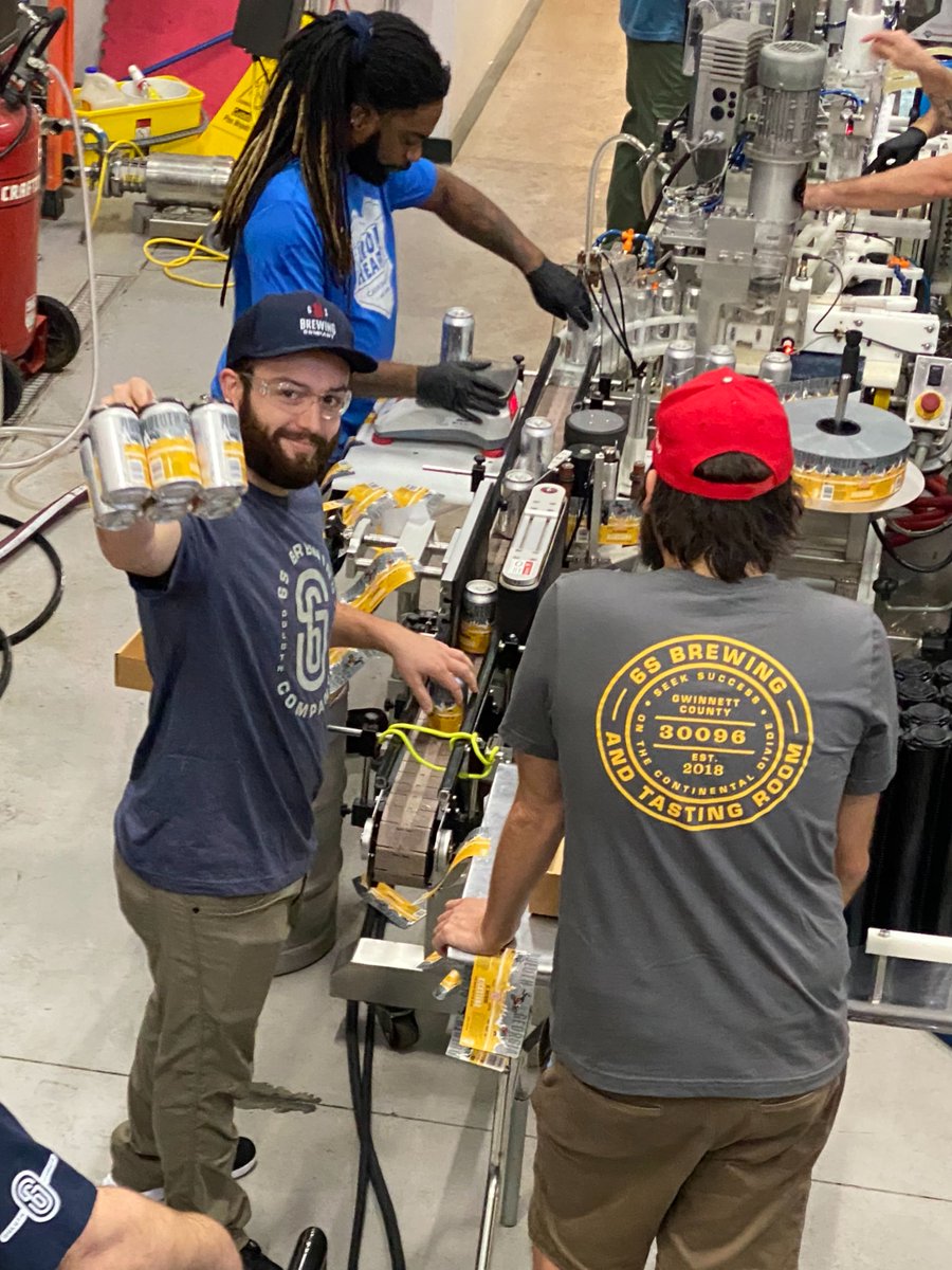 6sBeer's tweet photo. 6S is now in Cans and chill'n out in our cooler waiting for you to take for a ride home! We spent the day carefully packaging Sweet Ryed IPA, Soft Tail Hefe and Kickstand Kölsch #Togo #drinklocal #6SBeer #6SBrewing #atlbeer  #IPA  #sweetryed #softtail #kickstand #kolsch https://t.co/dQo0tQA9Ke