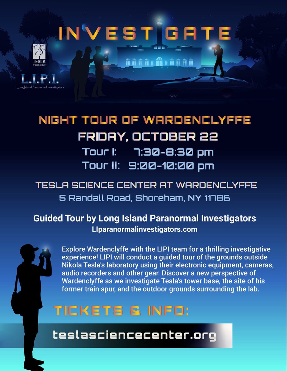 LIParanormal's tweet image. Investigate the grounds of an original #Tesla testing site this #Halloween 🎃