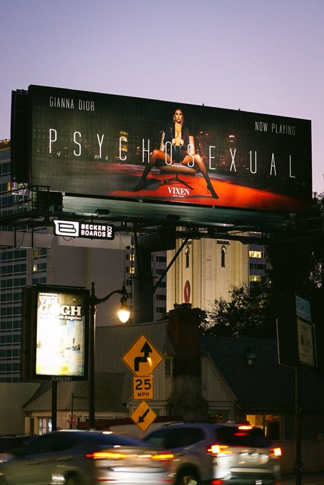 GUYS LOOK!! 🤩 my PSYCHOSEXUAL Billboard just went up in Hollywood &amp; i&rsquo;m obsessed!!!  Thank you @kayden_kross<a href="/tag/mvsales"class="tags"><span>#mvsales</span></a>