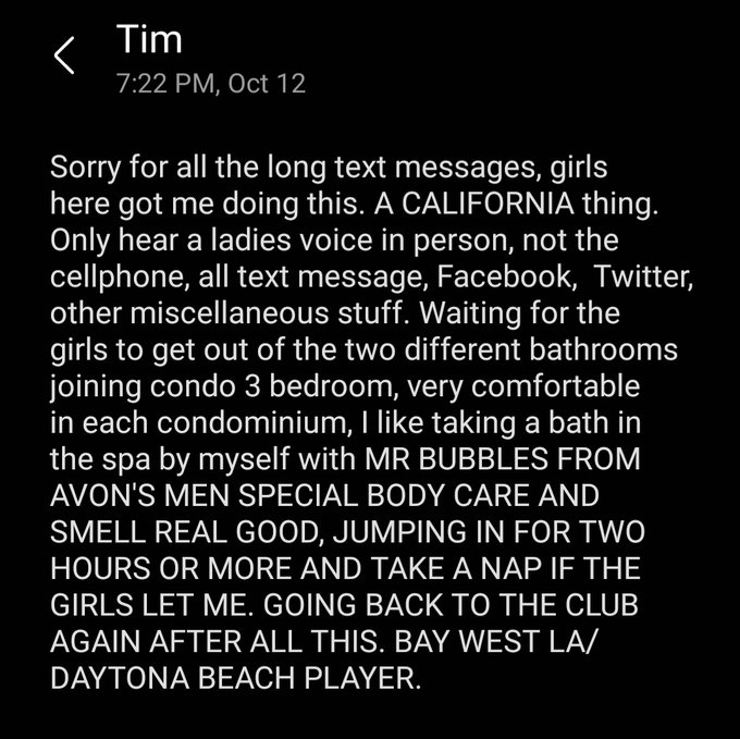 An old customer has been sending me WALLS of texts from his adventures being played by a group of dancers<a href="/tag/streamandshoot"class="tags"><span>#streamandshoot</span></a>