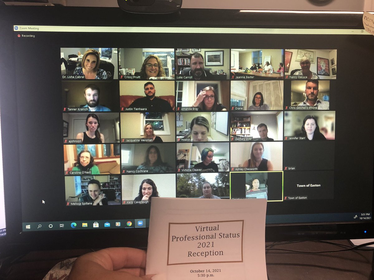 Virtual Professional Status Reception 2021! So proud of our amazing educators! Welcome to professional status!! Such a great cohort! Well deserved!!!  <a href="/SupEaston/">Lisha Cabral</a> #WeDigEPS