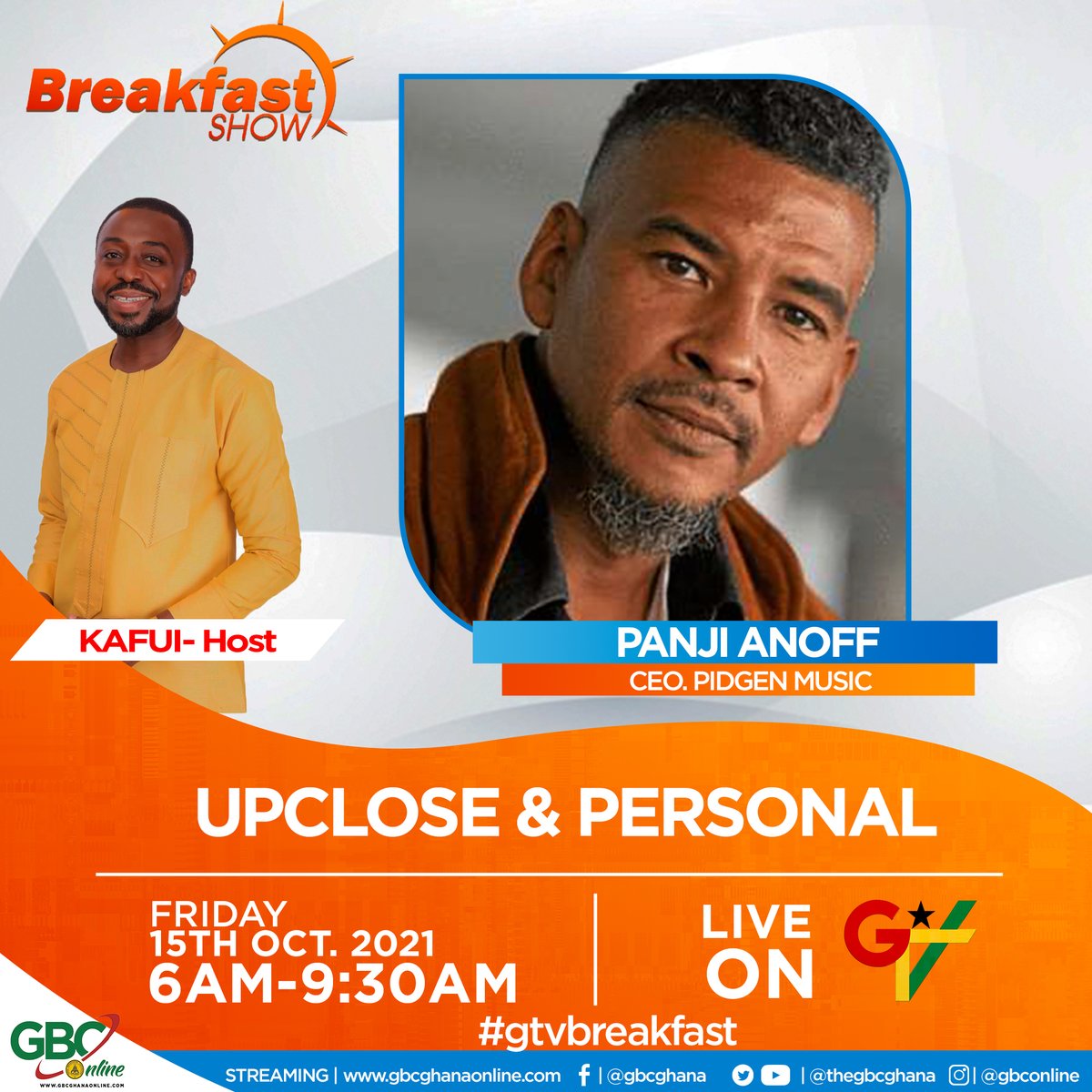 KafuiDey's tweet photo. Can't wait for my chat on #gtvbreakfast with @panjianoff!
#promoter #impresario #lineproducer #executiveproducer #soundengineer #stagemanager #studiorat #scriptwriter #schoolteacher #musician #cameraman #roadie #fixer #filmmaker https://t.co/lmpGzeMpu9