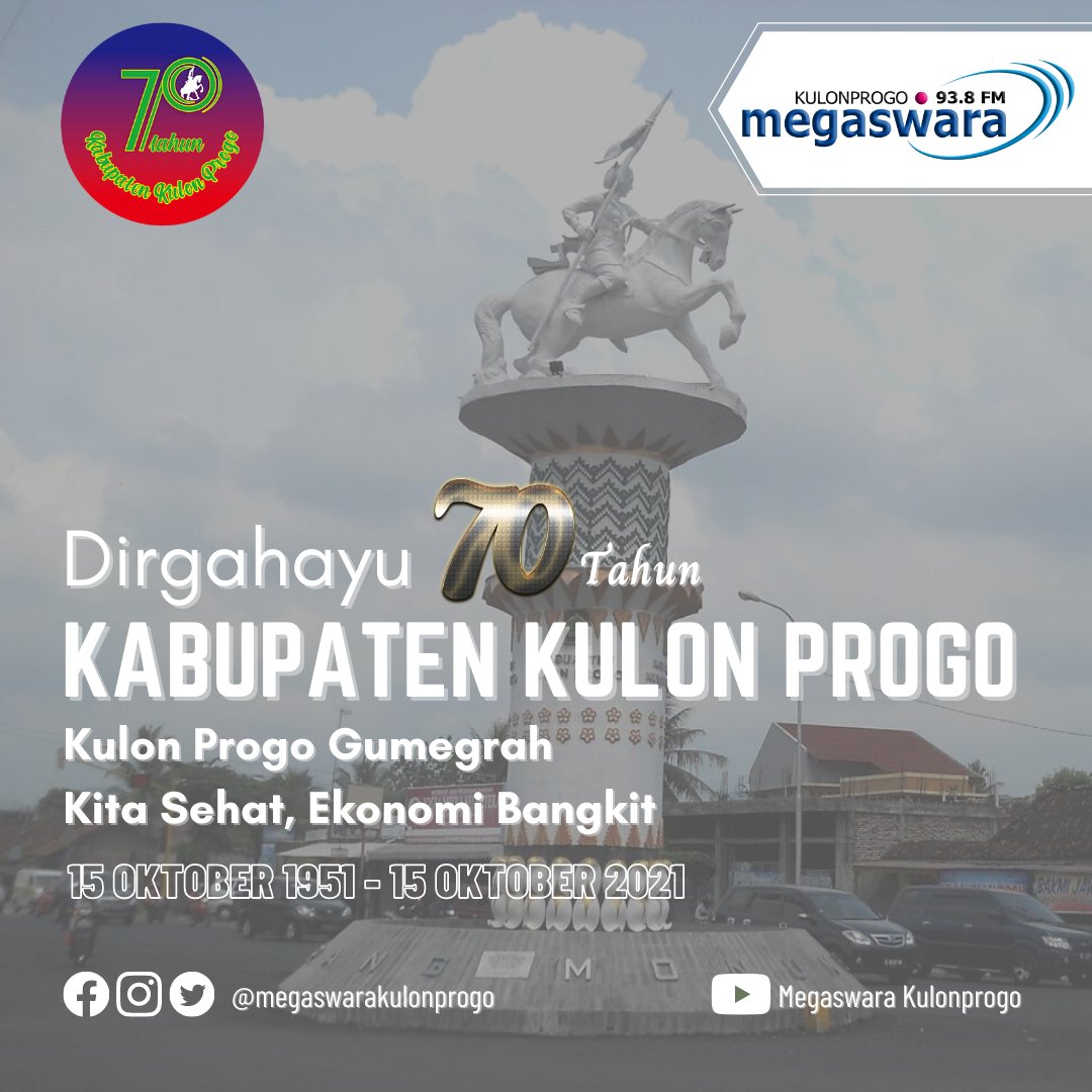 Selamat Hari Jadi Kabupaten Kulon Progo yang ke-70 Tahun. Kulon Progo Gumregah, Kita Sehat, Ekonomi Bangkit.
.
Apa harapan sanak kadang untuk Kab. Kulon Progo?
.
.
#megaswarakulonprogo #radionyakulonprogo #hutkulonprogo70