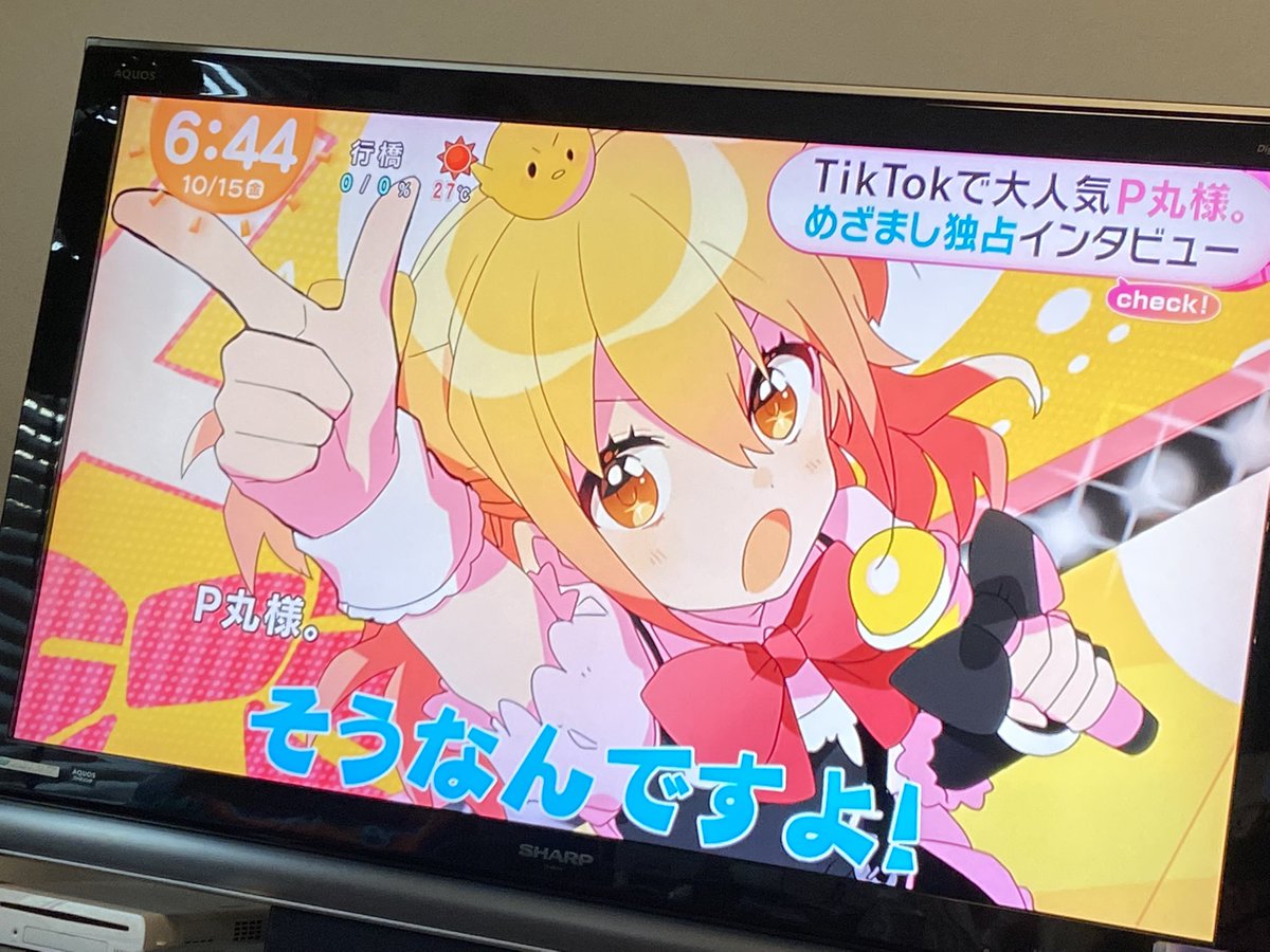 朝から安定の可愛さだった? #P丸様 #めざましテレビ