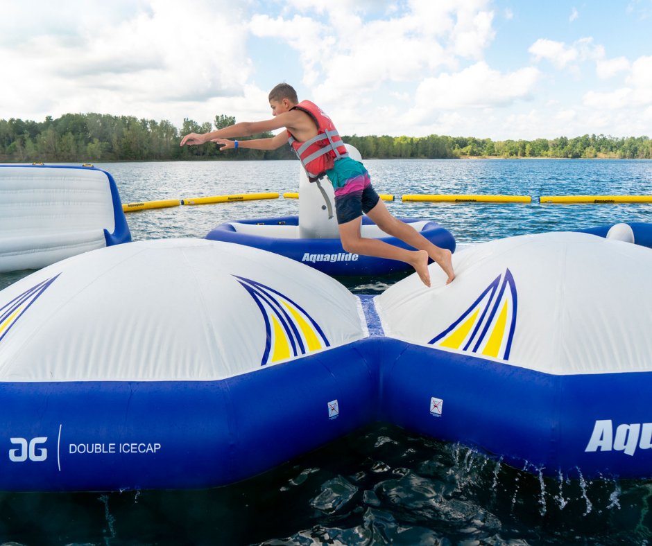 AtlDistributing's tweet image. New 2022 Product - Aquaglide Double Icecap 20 💦 
This new product features double bounce pillows which offer an exciting way to make your way through the aqua park. Challenge your friends to see who can make it across the fastest!
bit.ly/3vfmZex