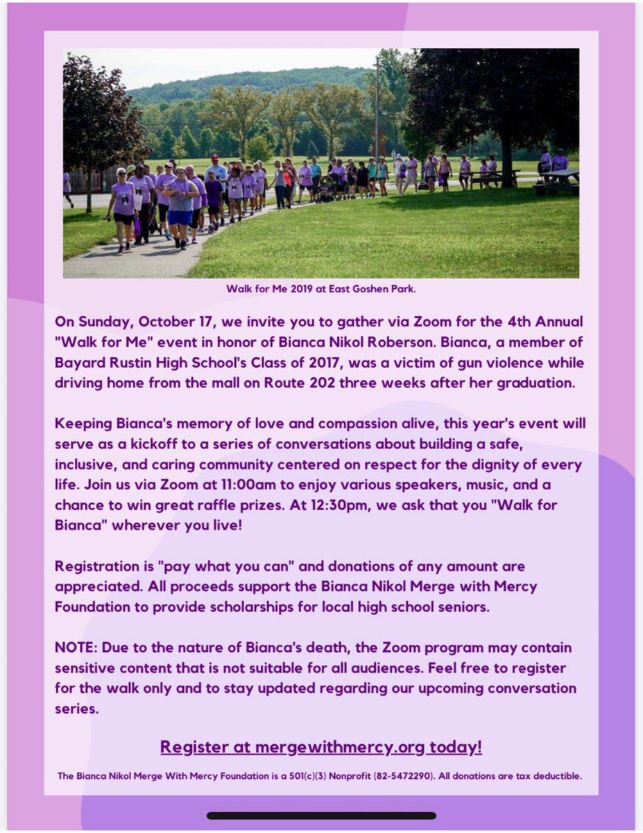 The Melton Center (@meltoncenterwc) on Twitter photo Save the date for the Bianca Nikol <a href="/mergewithmercy/">The Bianca Nikol Merge With Mercy Foundation</a> Foundation for their Fourth Annual "Walk For Me" on October 17th at 11am. zcu.io/fJia Save the date for the Bianca Nikol <a href="/mergewithmercy/">The Bianca Nikol Merge With Mercy Foundation</a> Foundation for their Fourth Annual "Walk For Me" on October 17th at 11am. zcu.io/fJia