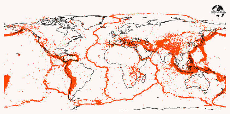 5 крупных землетрясений. Карта землетрясений. Карта сейсмичности земли. Карта землетрясений земли.