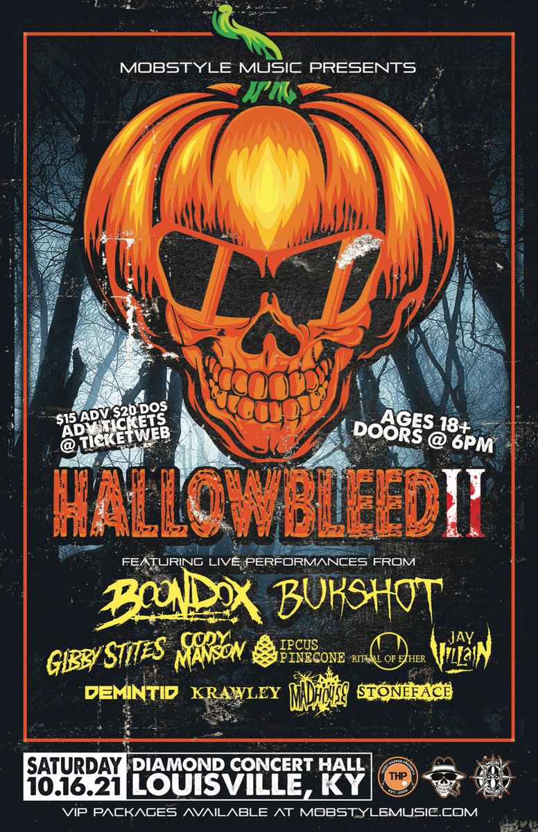 It’s going down in Louisville in 2 days! I can’t wait to see kick it with y’all! <a href="/TurnCoat_Dirty/">Boondox</a> <a href="/GibbyStites/">Gibby Stites</a> <a href="/codymanson7/">Cody Manson</a> <a href="/IpcusP/">Ipcus Pinecone</a> and all the rest of the homies will be in the house! Plus don’t forget about the HUGE announcement at the end of the night! 😈🎃 #HallowbleedII