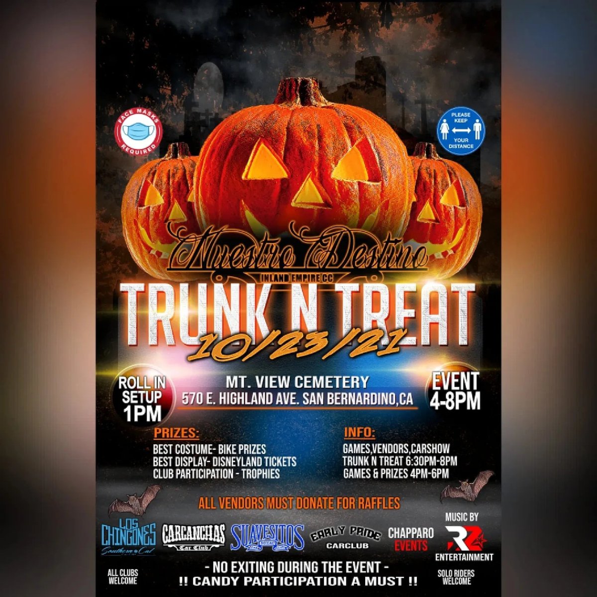 GeoRuiz34's tweet photo. Oct 23rd Trunk N Treat at Mt View Cemetery in San Bernardino Ca https://t.co/dtLAylbnW7