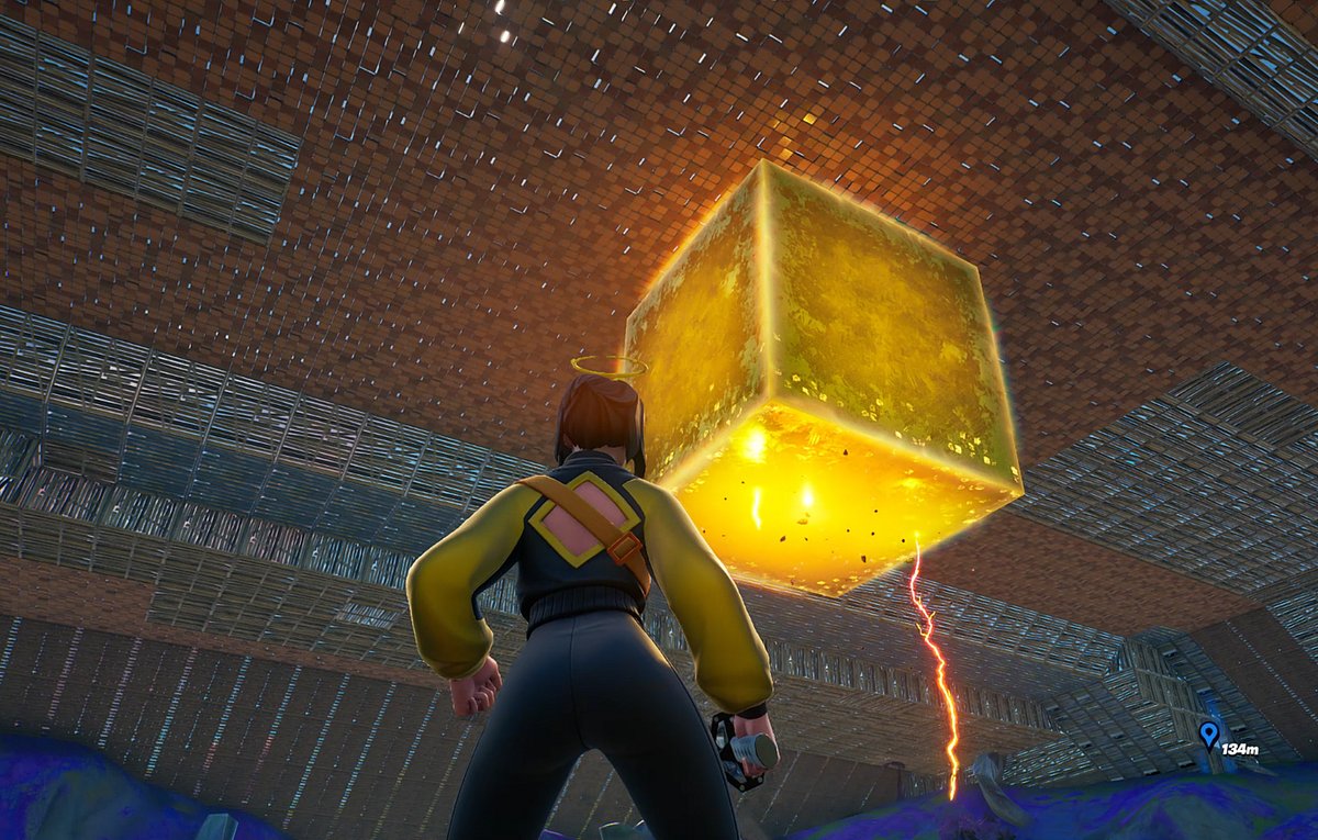 dude_gameplay's tweet photo. Well guys, I think this event will not happen any time soon! I covered the Aftermath so there will be nothing to see there. The other Cubes cannot get inside https://t.co/9MZuEun1Rr an we stop the end of the World? #fortnite #shorts #goldencube #cubeevent  Creator Code: GPDUDE https://t.co/EMZsgi1Z2J