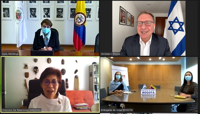 DRE_UNAL's tweet photo. (2/4) 🇮🇱 En este encuentro, la @UNALOficial e @IsraelinCol conversaron sobre #interesescomunes para desarrollar en diversas áreas académicas tales como el fortalecimiento de la cooperación en temas de #innovación agrícola y ciencias sociales. https://t.co/MFi5Irmb1E