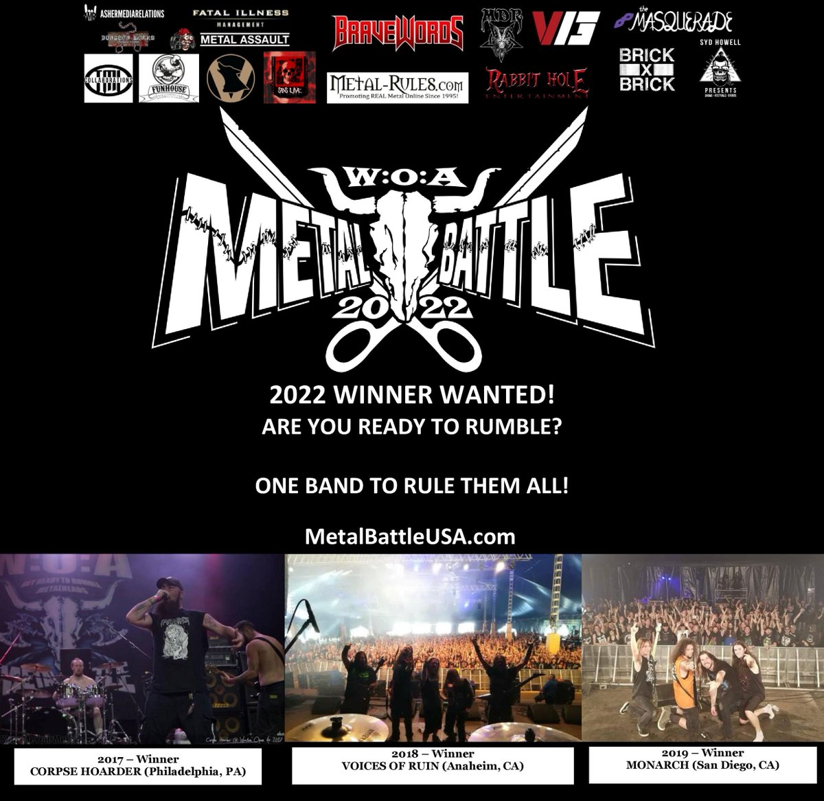 Is your band the one to rule them all and play Wacken Open Air 2022 in Germany???
The deadline to submit to #Wacken <a href="/MetalBattleUSA/">MetalBattleUSA.official</a> is Nov 14th
Apple - buff.ly/2KJAgoN
TAG A FRIEND, TAG A BAND!

#metalbattleusa #wackenopenair #metal #metalmusic #metalhead