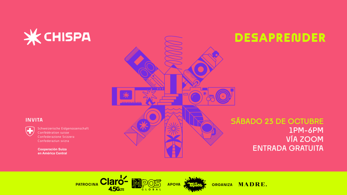 chispafest's tweet photo. Ya podés reservar tu espacio para el #ChispaVirtual de este sábado 23 de octubre de 2021, solo tenés que ir a nuestro sitio web e inscribirte completamente gratis. 💥🙌
Será una tarde llena de #creatividad e #inspiración. El concepto general ya lo conocen, es “#DESAPRENDER''. https://t.co/6GFnnnHQpZ