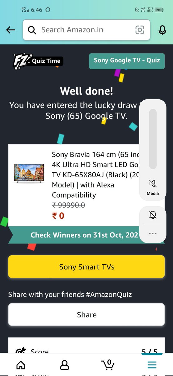 Hari55175901's tweet image. @amazonIN 
@Sony 
#sonybravia 
#amazonanswerandwin
