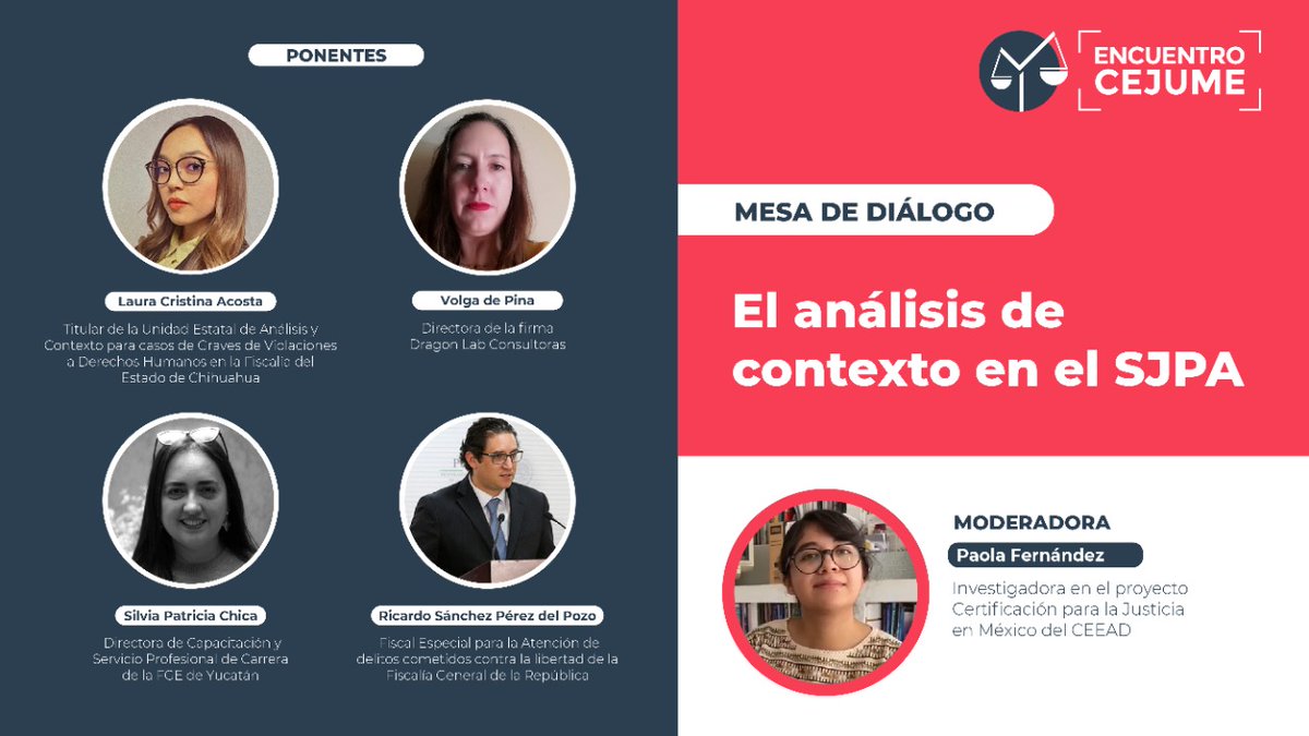 BordeJuridico's tweet photo. Sigan el #EncuentroCEJUME a las 18:00 inician dos prometedoras mesas de diálogo:

El bienestar emocional del personal operador del SJP
SALA:1 https://t.co/fIAxIt3m7V
El análisis del contexto en el SJP
SALA:2 https://t.co/mJZ0wTrCBn https://t.co/9awffr0bEg