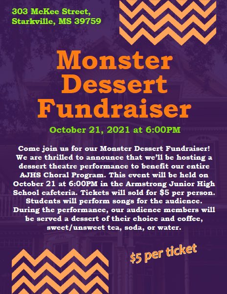 Check out our fundraiser coming up next Thursday! Ask any AJHS singer how to purchase your ticket- see you there! 🎶👻🐝🎶