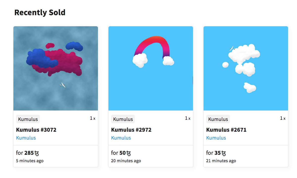 🌡A Chemical Kumulus sold for 285tez 💰